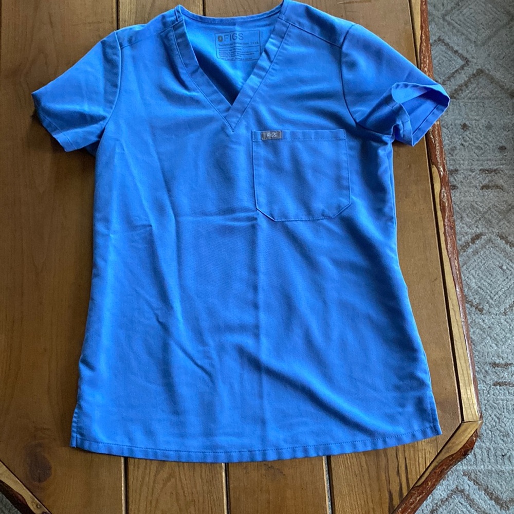FIGS ceil blue scrub top